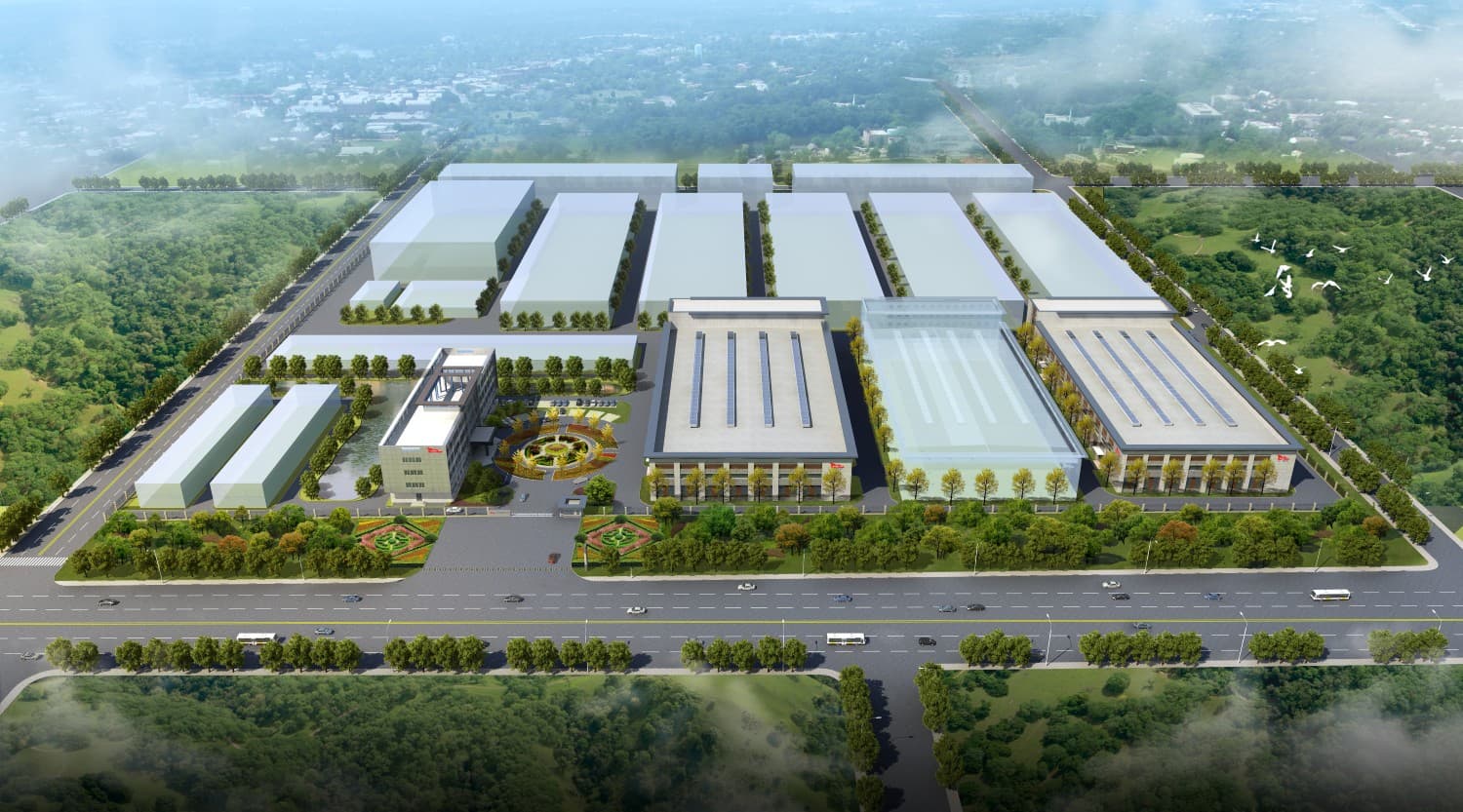 Aerial view of the factory area