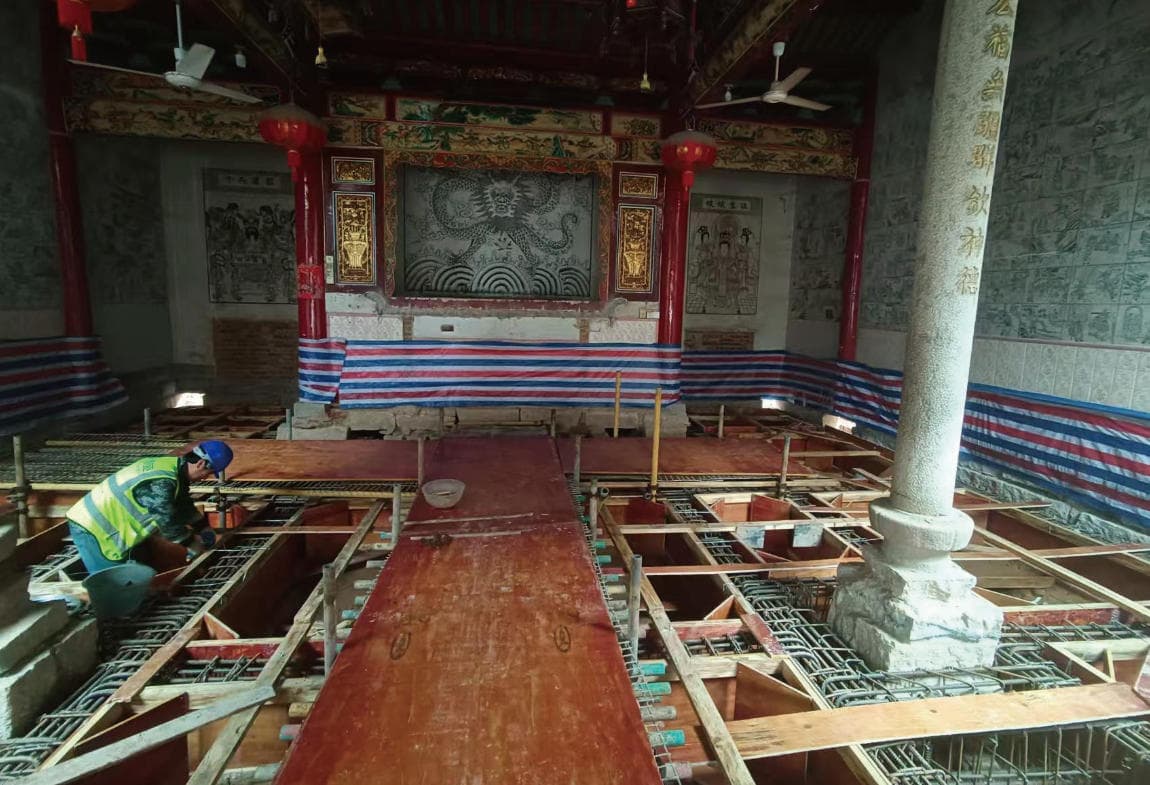 Xiamen Chi Wangye Temple (Hongji Hall) jacking and restoration project