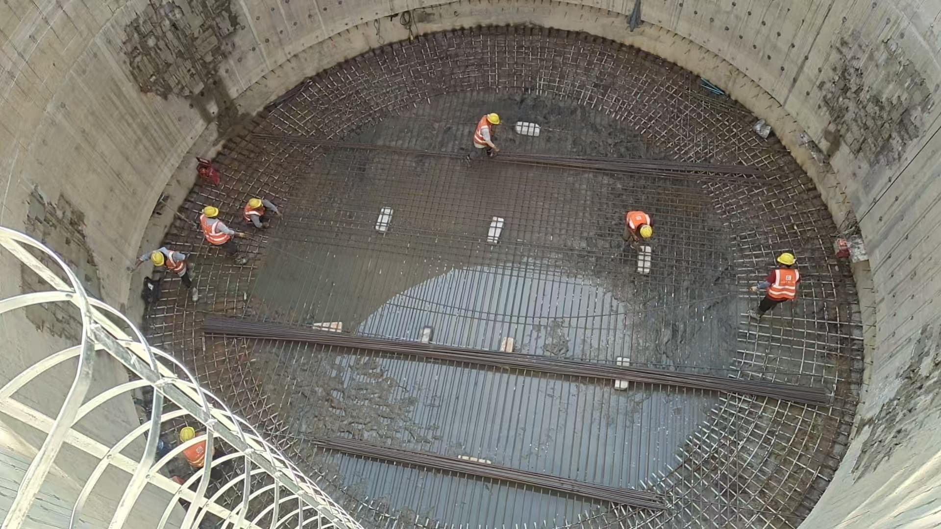 Construction Activities at the Base of a Circular Shaft