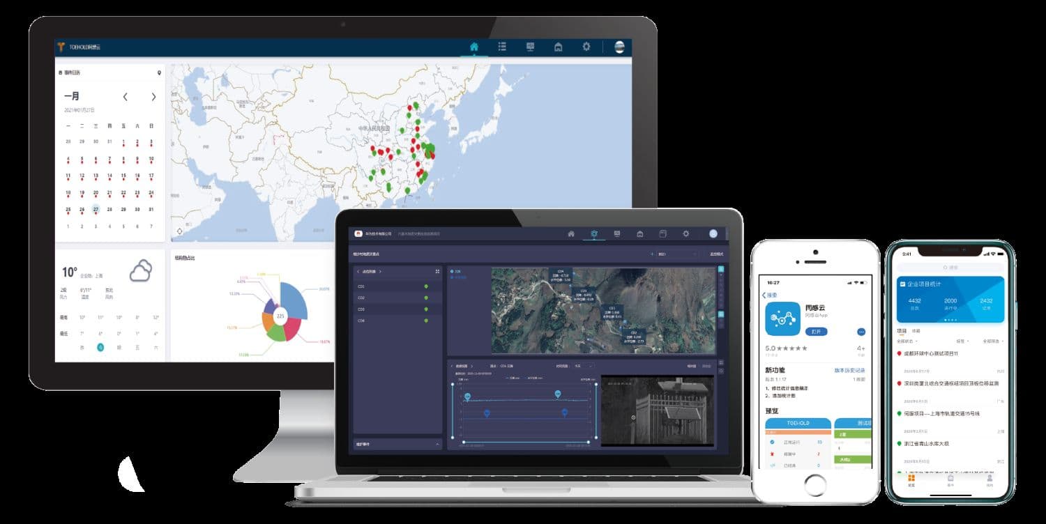 TOEHOLD Sensing Cloud provides multi-terminal structural health monitoring, data visualization and early-warning management for civil infrastructure assets.
