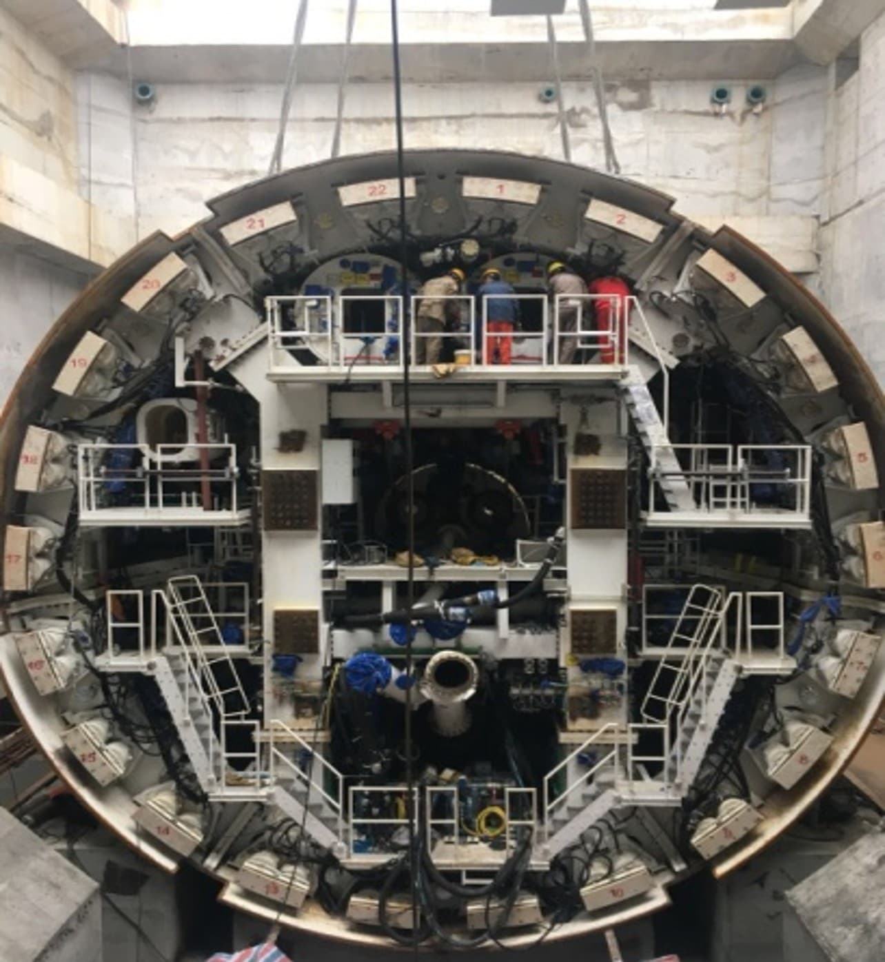 Shield machine launch or assembly scene