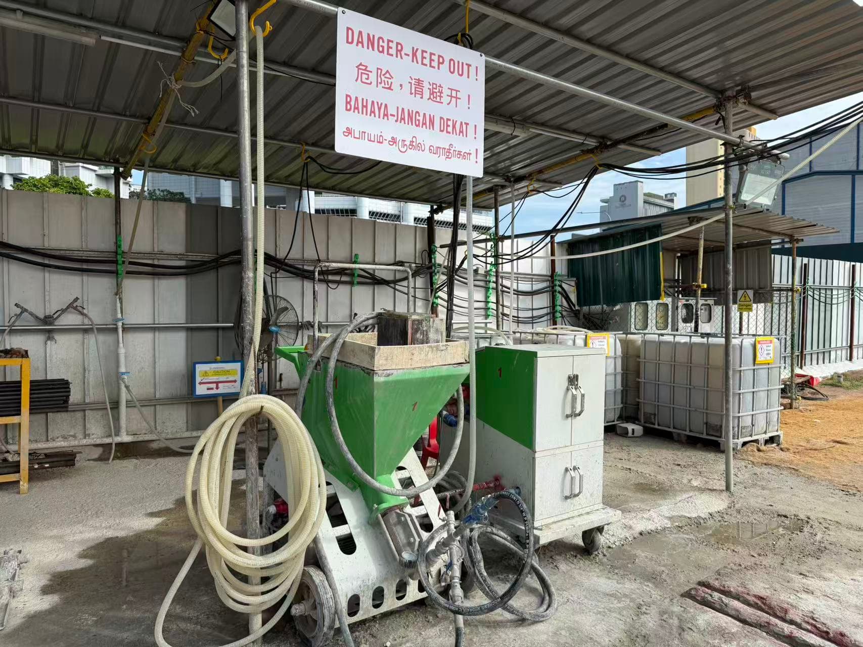 JOZO grouting equipment in operation at a construction project in Singapore