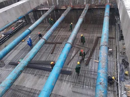 Foundation pit works using micro-disturbance ground-treatment technology at Sanmen Road, Shanghai.
