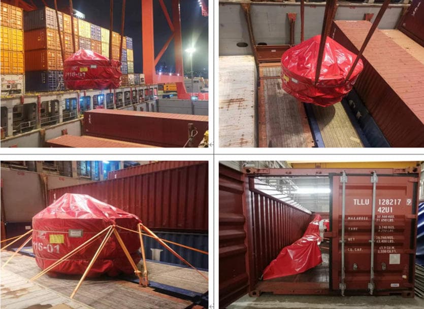 TBM Exported to India by BBK Method on Container Vessel