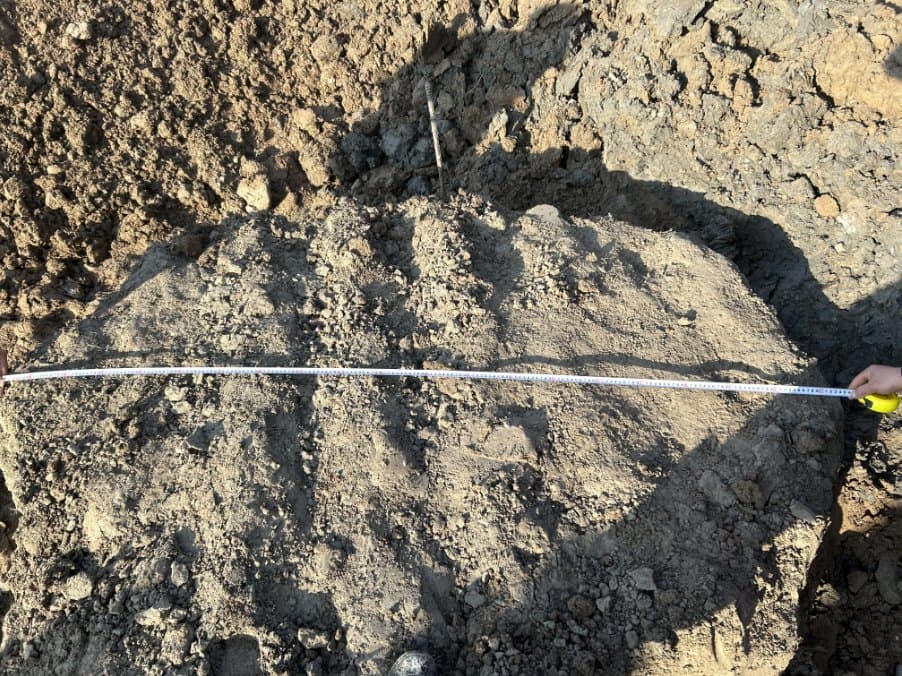 JMP trial pile exposed after construction at Shanghai East Railway Station, showing the formed ground-improvement body