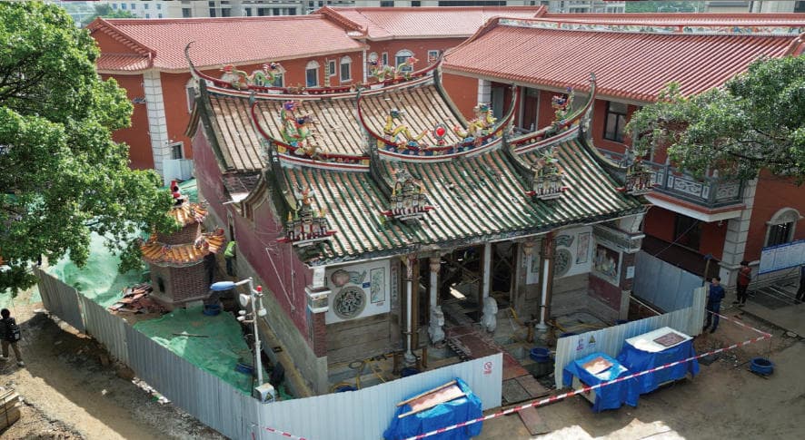 Xiamen Chi Wangye Temple (Hongji Hall) jacking and restoration project