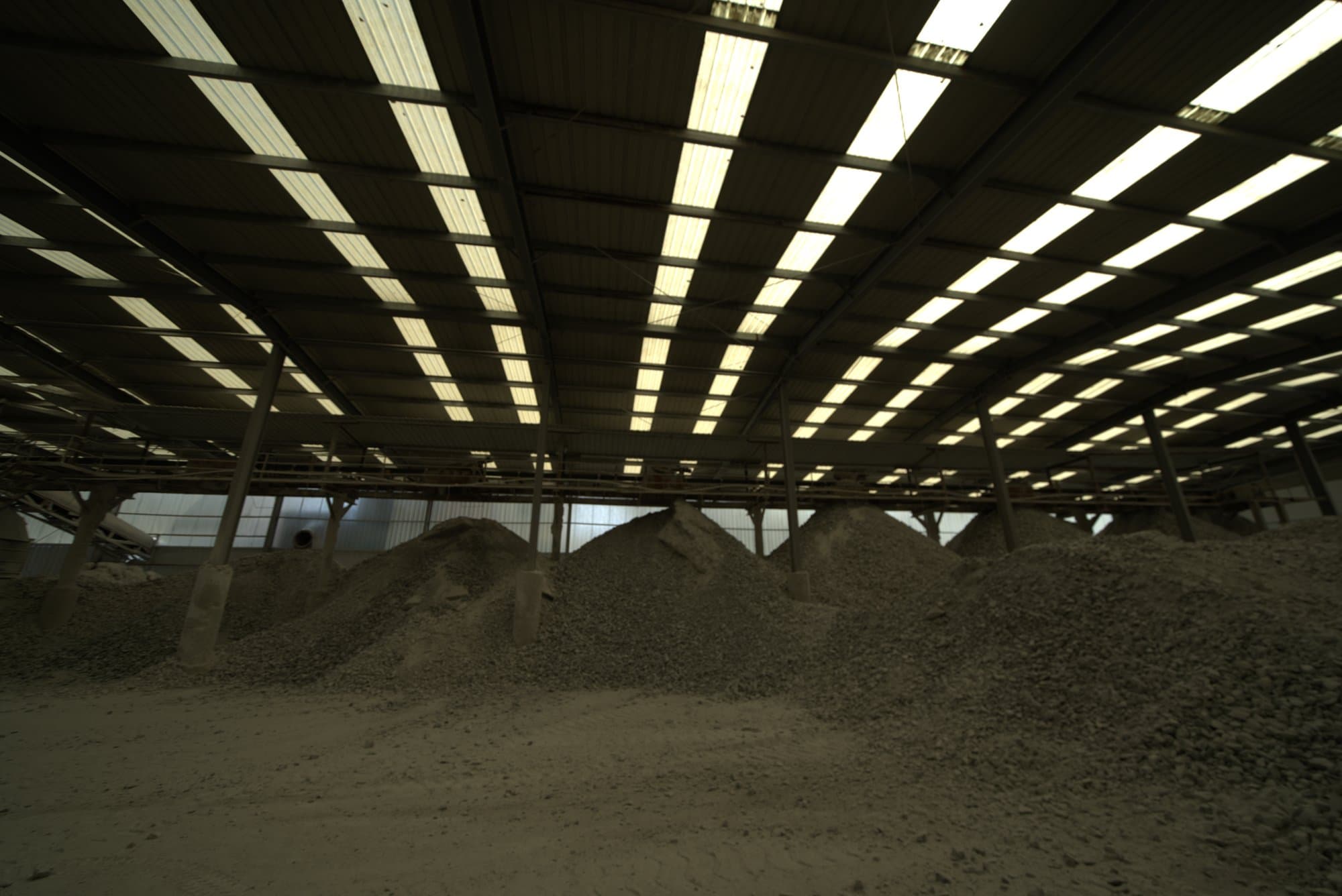 Indoor Natural Anhydrite Ore Stockpile