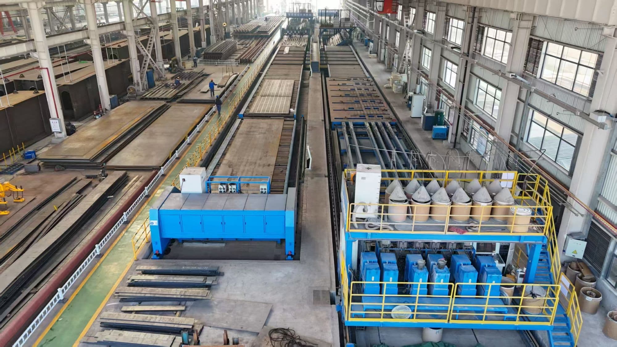 Steel bridge intelligent manufacturing workshop and plate-unit production line