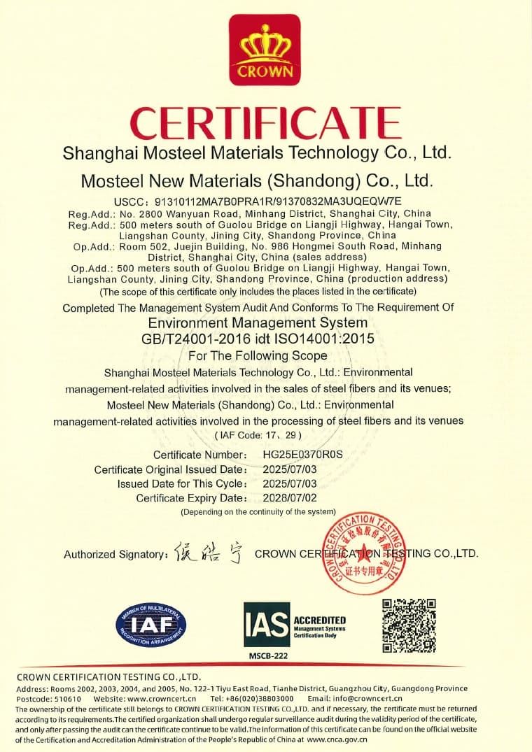 ISO 9001 certificate