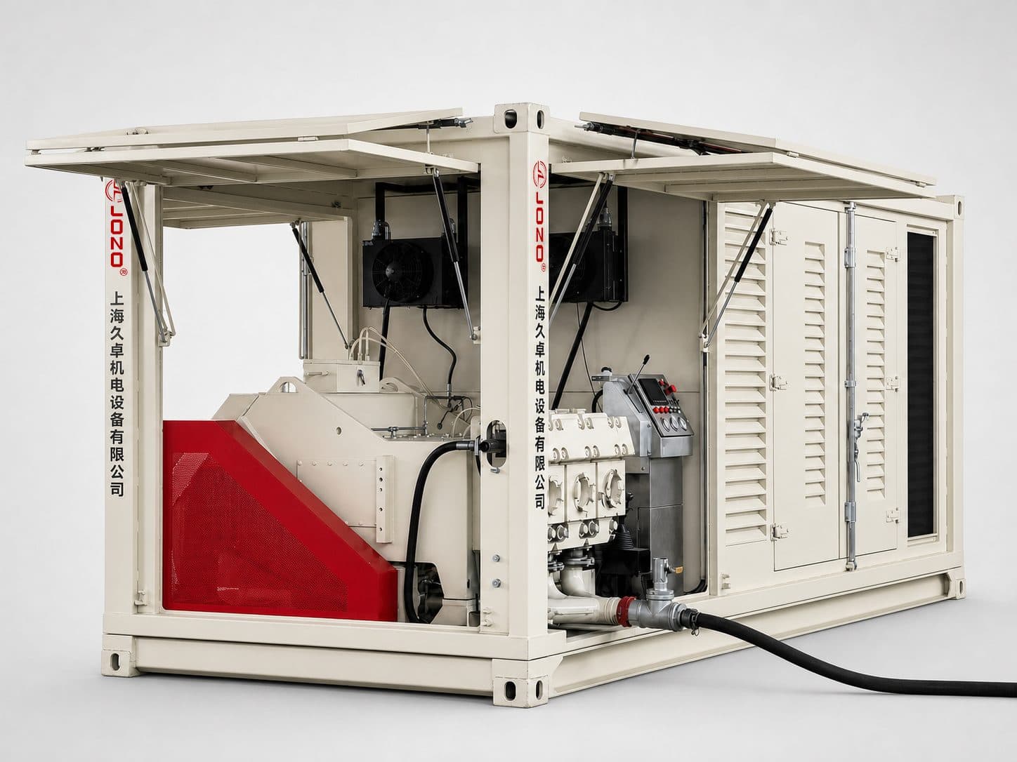 JOZO HP7-580DV high-pressure grouting pump in an open-frame configuration for deep and high-flow applications