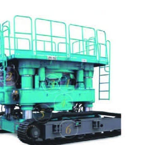 Rotary drilling equipment for pile foundation construction.
